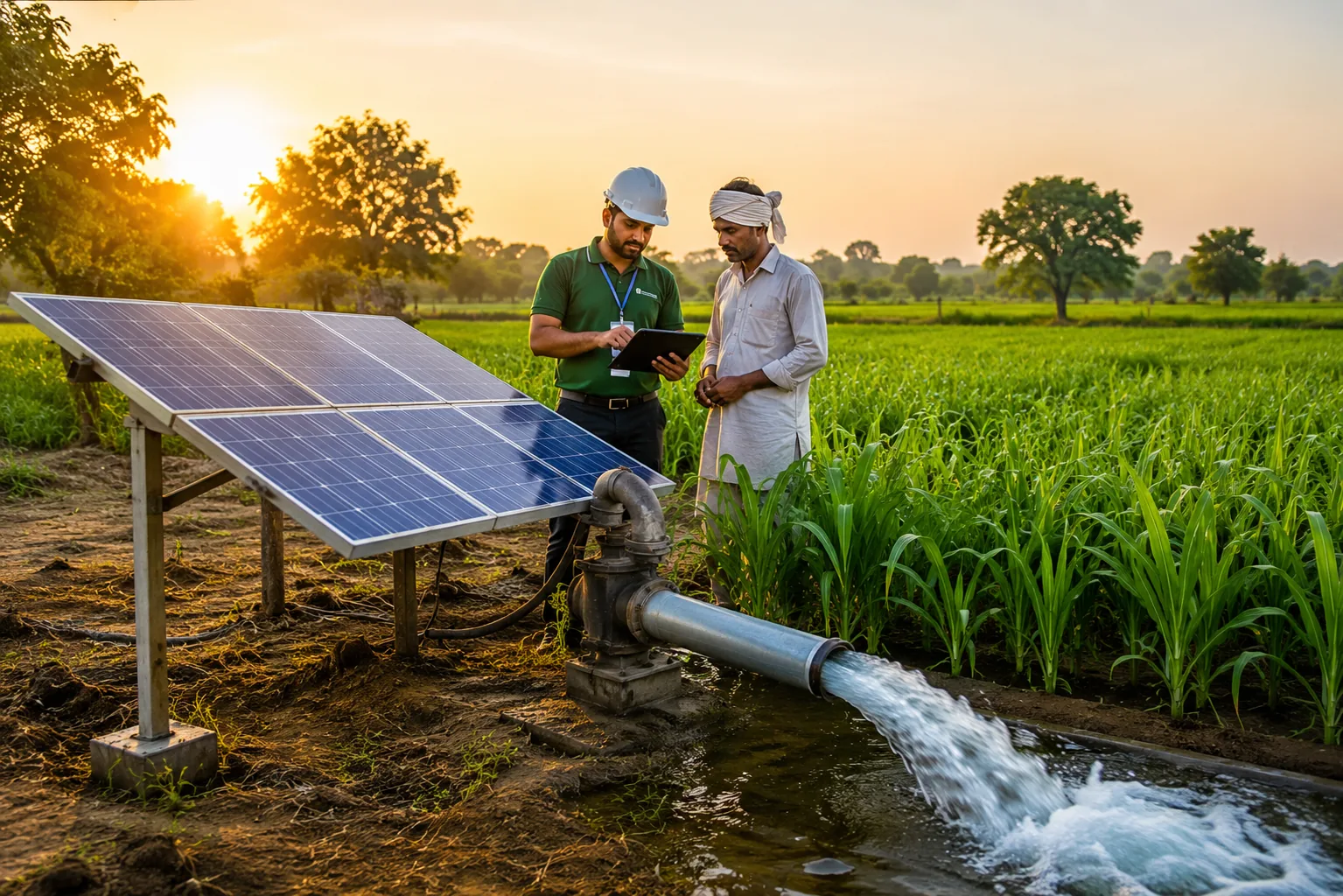 Solar water pump maintenance in agriculture