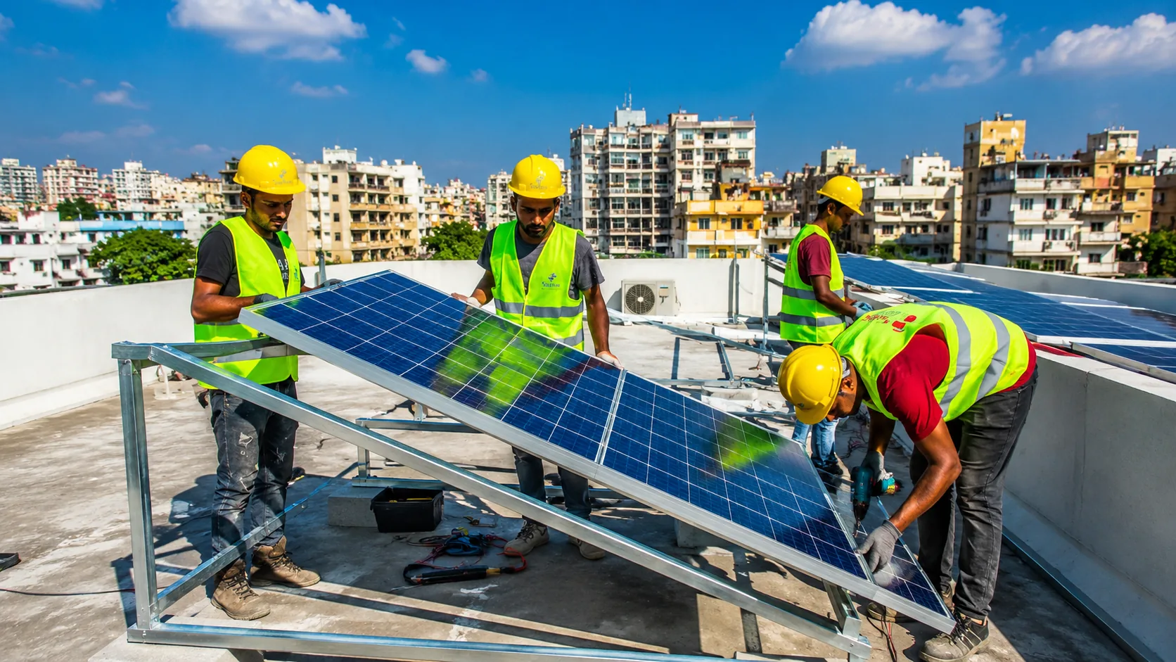 ANIBA Solar Doctor team maintaining a utility-scale solar farm